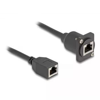 DeLOCK D-Type RJ45 kaapeli naaras-naaras Cat.5e musta 20 cm