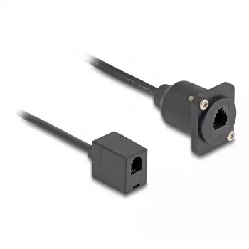 DeLOCK D-Type RJ10 kaapeli naaras-naaras musta 30 cm