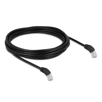 DeLOCK RJ45-verkkokaapeli Cat.6A S/FTP 45° alaspäin kulma 5 m musta