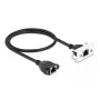 DeLOCK verkko-jatkokaapeli Cat.6A 50 cm S/FTP RJ45 musta