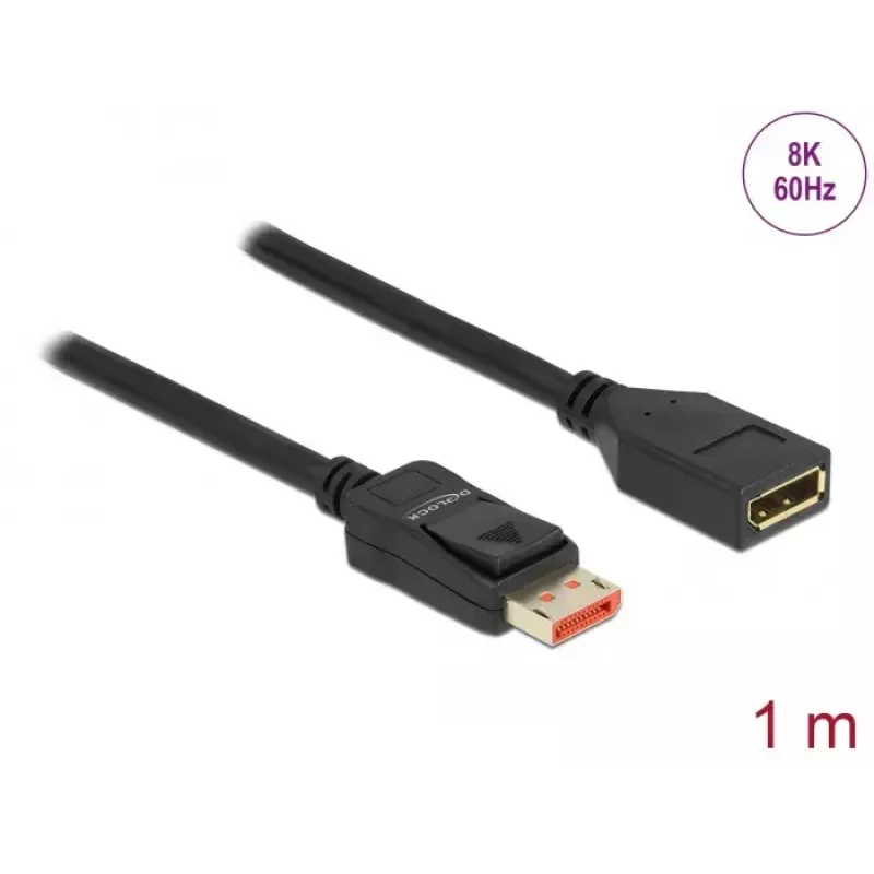 DisplayPort-jatkokaapeli DeLOCK 8K 60 Hz 1 m
