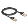Verkkokaapeli DeLOCK RJ45 litteä 1 m Cat6A musta