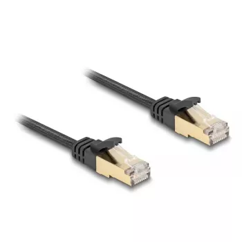 Verkkokaapeli DeLOCK RJ45 litteä 5 m Cat6A musta