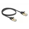 Verkkokaapeli DeLOCK RJ45 litteä 0,5 m Cat.6A musta