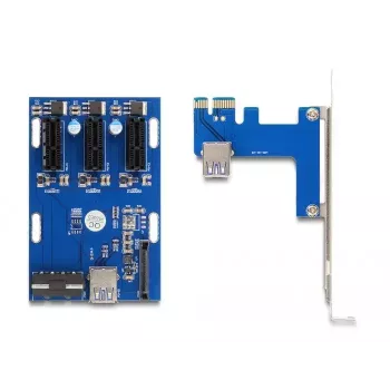 DeLOCK riser-kortti PCI Express x1 3 x PCIe x1 50 cm USB-kaapeli