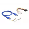 DeLOCK riser-kortti PCI Express x1 3 x PCIe x1 50 cm USB-kaapeli