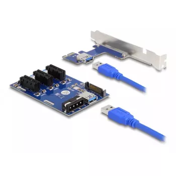 DeLOCK riser-kortti PCI Express x1 3 x PCIe x1 50 cm USB-kaapeli