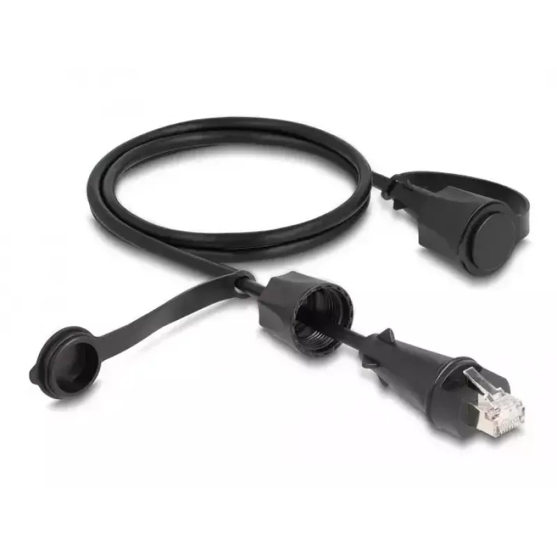 DeLOCK verkkokaapeli RJ45-uros RJ45-uros Cat.6 STP 1 m IP68 musta