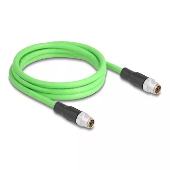 Verkkokaapeli DeLOCK M12-kaapeli X-koodattu 8-napainen uros-uros PUR (TPU) 2 m