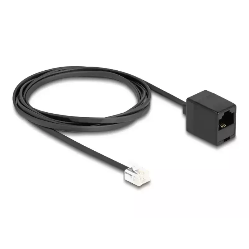 DeLOCK puhelinkaapeli RJ11-uros RJ45-naaras musta 2 m