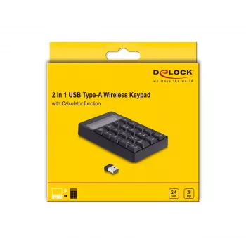 Numeronäppäimistö DeLOCK 12113 USB musta 20 näppäintä yleismallinen