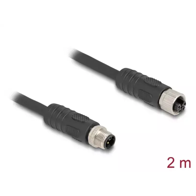 DeLOCK 80520 anturi-/toimilaitekaapeli 2 m RST M12 musta