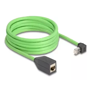 DeLOCK verkkokaapeli RJ45 Cat.6A ylöspäin kulma uros naaras 5 m vihreä