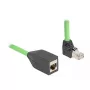 DeLOCK verkkokaapeli RJ45 Cat.6A ylöspäin kulma uros naaras 5 m vihreä