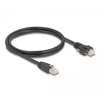 DeLOCK kaapeli RJ45-uros RJ45-urokseen 1 m Cat.6A S/FTP musta