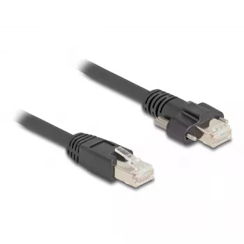 DeLOCK kaapeli RJ45-uros RJ45-urokseen 1 m Cat.6A S/FTP musta