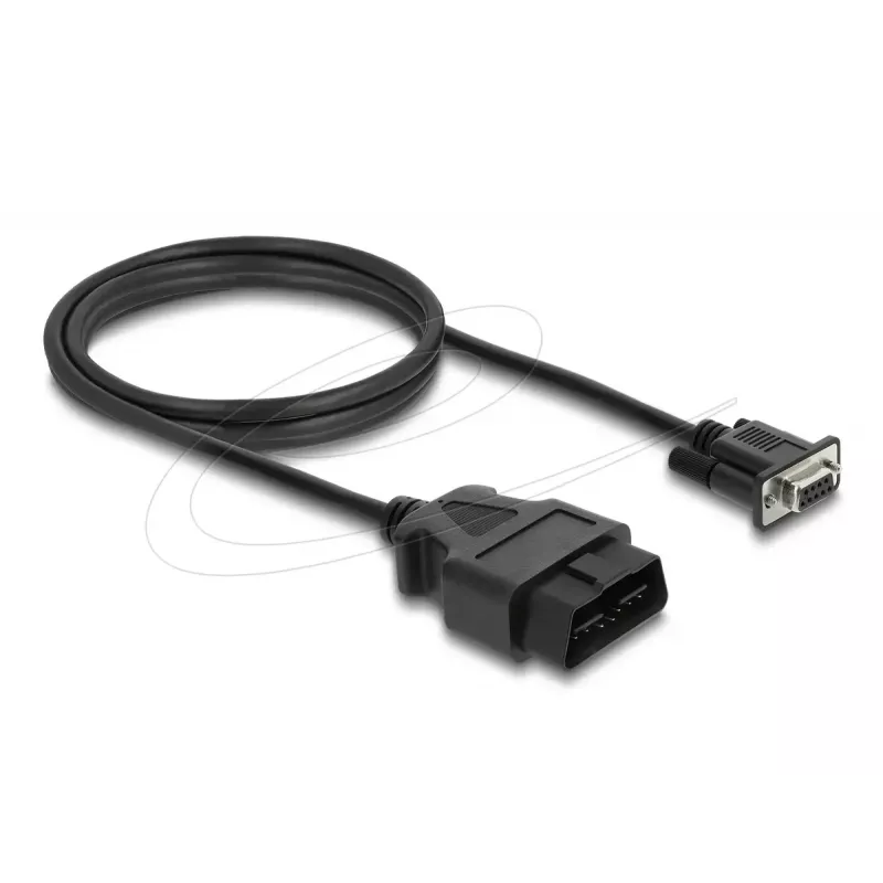 DELOCK sovitinkaapeli OBD-2 uros DB-9 naaras, Cat5e, musta, 1,15 m