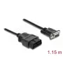 DELOCK sovitinkaapeli OBD-2 uros DB-9 naaras, Cat5e, musta, 1,15 m