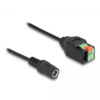 DeLOCK DC 2,1 x 5,5 mm plugi 2-napaiseen liitinrimaan sovitin 15 cm