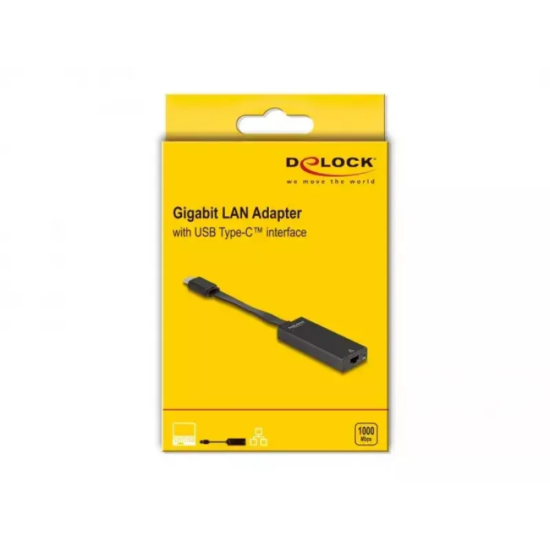DeLOCK 66246 kaapelisovitin RJ-45 USB C musta 0,09 m