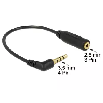 Audiokaapeli DeLOCK 0,175 m 3,5 mm/2,5 mm musta