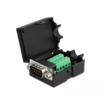 Johdinliitin DeLOCK 66264 Sub-D 9 10-napainen liitinrima musta