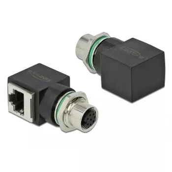 Kaapeliadapteri DeLOCK 66314 M12 RJ45 musta