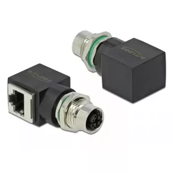 Kaapelin sukupuolenmuunnin DeLOCK 66316 M12 RJ45 musta