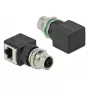 Kaapelin sukupuolenmuunnin DeLOCK 66316 M12 RJ45 musta