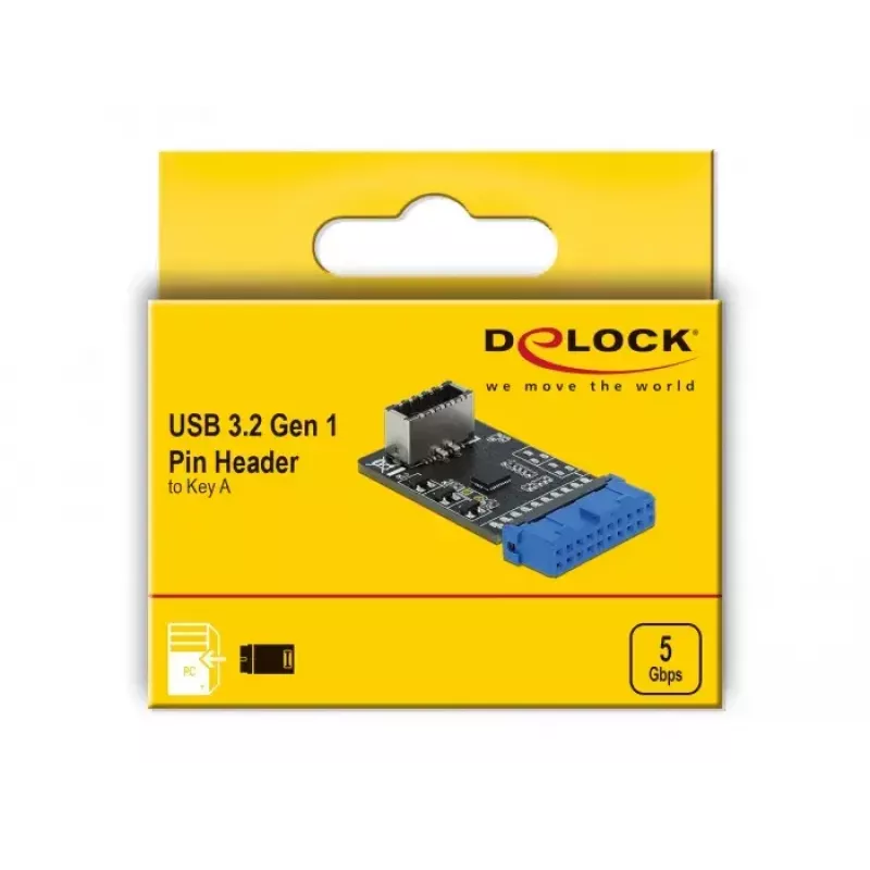 USB-adapteri DeLOCK 41981 Type-E Key A pistoke naaras - sisäinen Key A naaras