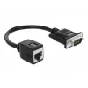 DeLOCK 63999 sarjasovitin, DB-9 uros - RJ-45 naaras, 20 cm, musta