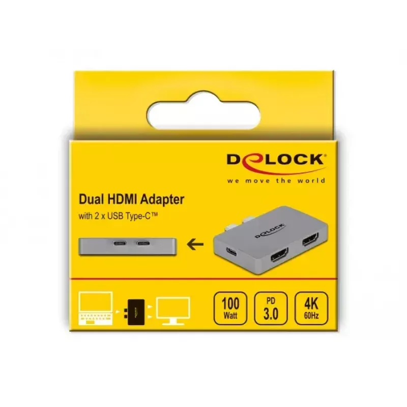 Dual-HDMI-adapteri DeLOCK 64123 MacBookille