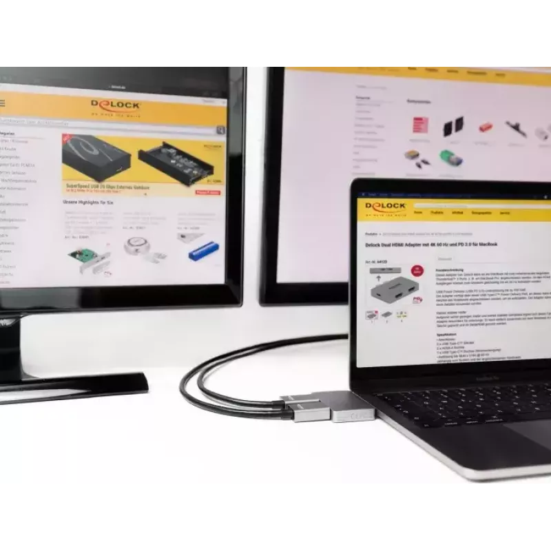 Dual-HDMI-adapteri DeLOCK 64123 MacBookille
