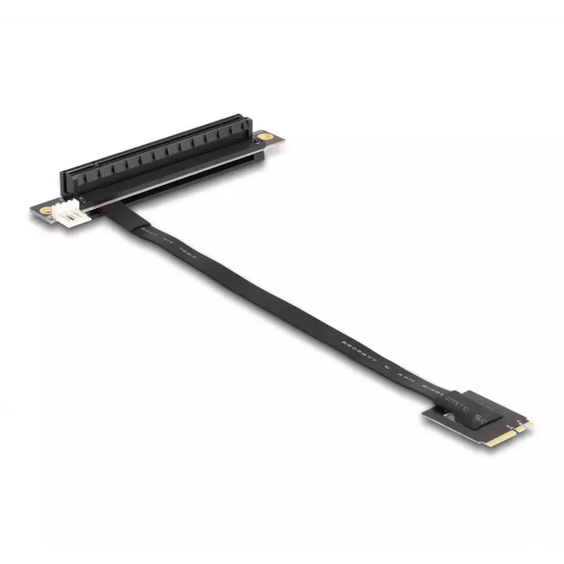 DeLOCK M.2 Key A+E – PCIe x16 NVMe -sovitin taivutettu 20 cm kaapelilla