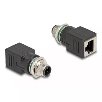 DeLOCK 60061 kaapelin sukupuolenmuunnin M12 RJ-45 musta