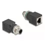 DeLOCK 60061 kaapelin sukupuolenmuunnin M12 RJ-45 musta
