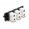 DeLOCK Keystone-sovitinpaneeli 6-osainen musta litteä RJ-45