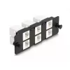 DeLOCK Keystone-sovitinpaneeli 6-osainen musta litteä RJ-45