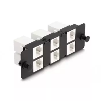 DeLOCK Keystone-sovitinpaneeli 6-osainen musta litteä RJ-45