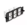 DeLOCK Keystone-sovitinpaneeli 6-osainen musta litteä RJ-45
