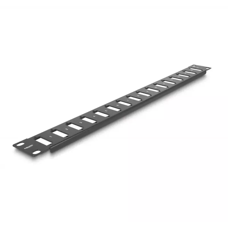 DeLOCK 19 tuuman paneeli sovittimille 16 porttia musta rack-asennus 1U