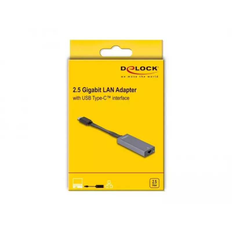 DeLOCK 66248 kaapeliadapteri RJ-45 – USB C harmaa 0,09 m