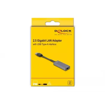 DeLOCK 66247 kaapeliadapteri RJ-45 USB A harmaa 0,09 m