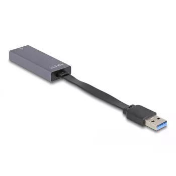 DeLOCK 66247 kaapeliadapteri RJ-45 USB A harmaa 0,09 m