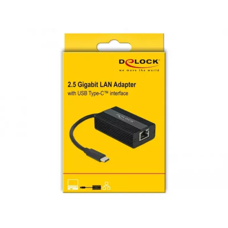 DeLOCK 65990 USB Type-C - 2,5 Gigabit LAN -sovitin, musta