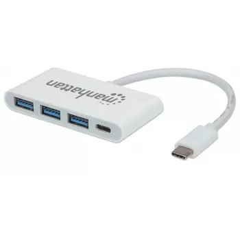 Manhattan USB-C-telakka/keskitin, liitännät (x4): USB-A (x3) ja USB-C, 5 Gbit/s (USB 3.2 Gen1 tunnetaan myös nimellä USB 3.0), Power Delivery (60W) USB-C-liitäntään (huom: erillinen USB-C-virtalähde ja USB-C-kaapeli tarvitaan), yleispätevä kaikille laitteille, SuperSpeed USB, 3 vuoden takuu