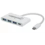 Manhattan USB-C-telakka/keskitin, liitännät (x4): USB-A (x3) ja USB-C, 5 Gbit/s (USB 3.2 Gen1 tunnetaan myös nimellä USB 3.0), Power Delivery (60W) USB-C-liitäntään (huom: erillinen USB-C-virtalähde ja USB-C-kaapeli tarvitaan), yleispätevä kaikille laitteille, SuperSpeed USB, 3 vuoden takuu