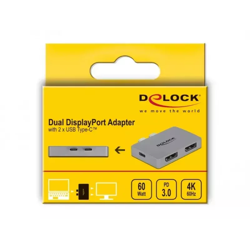 Dual DisplayPort -adapteri DeLOCK 64001 MacBookille