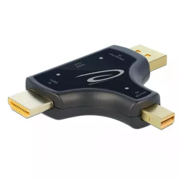 DeLOCK 64059 3-in-1-näyttösovitin, HDMI / DisplayPort / mini DisplayPort -tulo HDMI-lähtöön, 4K 60 Hz, musta