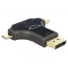 DeLOCK 64060 3-in-1-näyttösovitin, USB-C / DisplayPort / mini DisplayPort -tulo HDMI-lähtöön, 4K 60 Hz, musta
